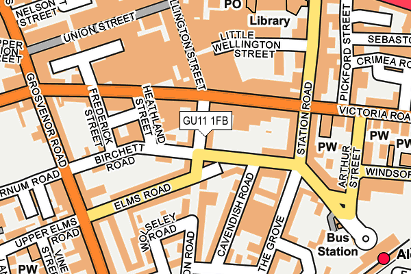 GU11 1FB map - OS OpenMap – Local (Ordnance Survey)