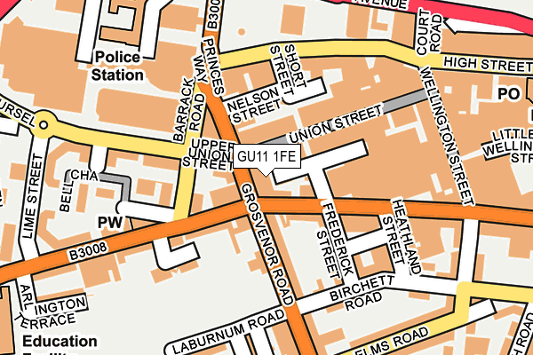 GU11 1FE map - OS OpenMap – Local (Ordnance Survey)