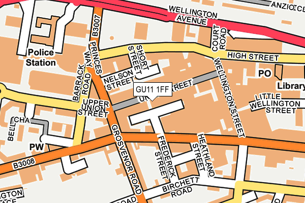 GU11 1FF map - OS OpenMap – Local (Ordnance Survey)