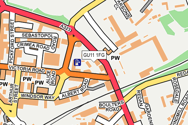 GU11 1FG map - OS OpenMap – Local (Ordnance Survey)