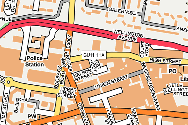 GU11 1HA map - OS OpenMap – Local (Ordnance Survey)