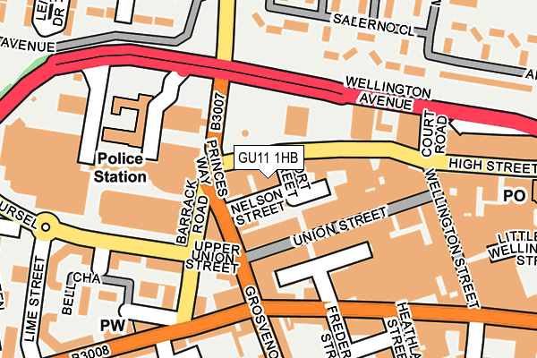 GU11 1HB map - OS OpenMap – Local (Ordnance Survey)