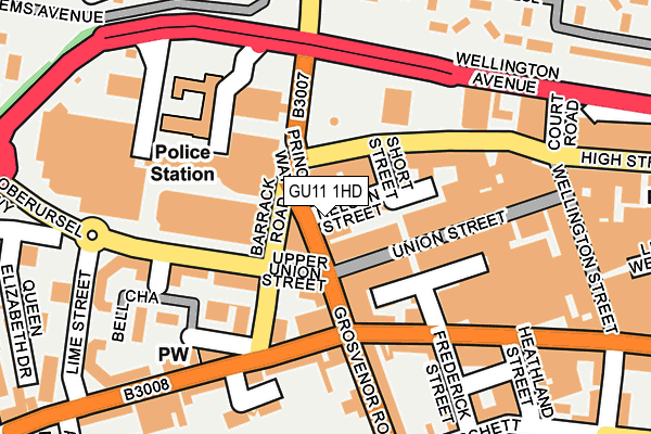 GU11 1HD map - OS OpenMap – Local (Ordnance Survey)