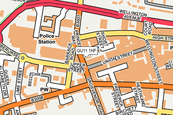 GU11 1HF map - OS OpenMap – Local (Ordnance Survey)