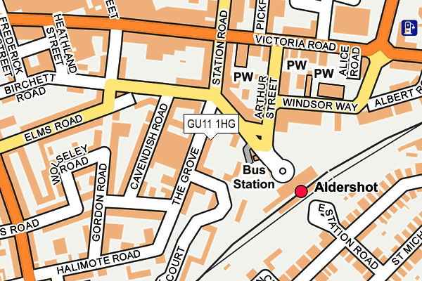 GU11 1HG map - OS OpenMap – Local (Ordnance Survey)