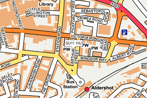 GU11 1HJ map - OS OpenMap – Local (Ordnance Survey)