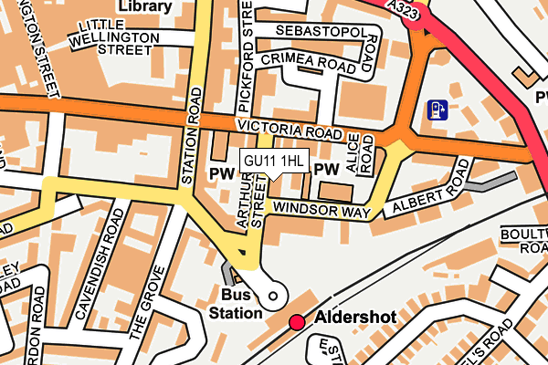 GU11 1HL map - OS OpenMap – Local (Ordnance Survey)