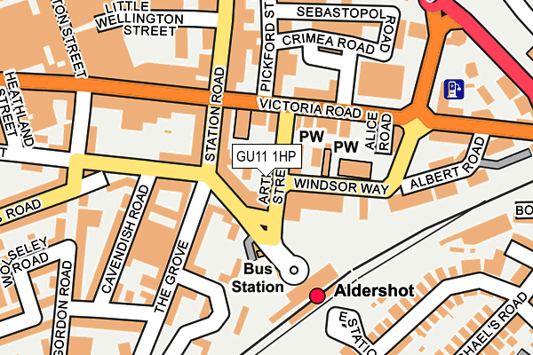 GU11 1HP map - OS OpenMap – Local (Ordnance Survey)