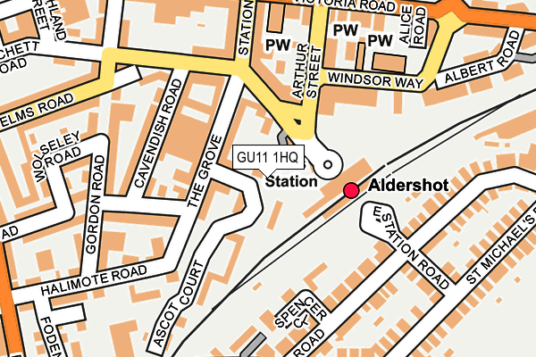 GU11 1HQ map - OS OpenMap – Local (Ordnance Survey)