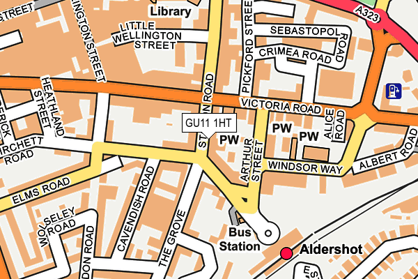 GU11 1HT map - OS OpenMap – Local (Ordnance Survey)