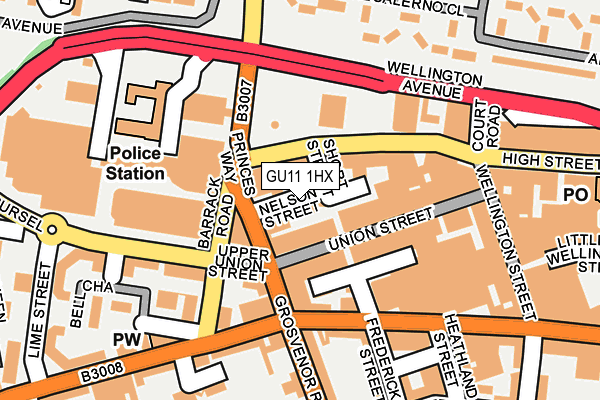 GU11 1HX map - OS OpenMap – Local (Ordnance Survey)