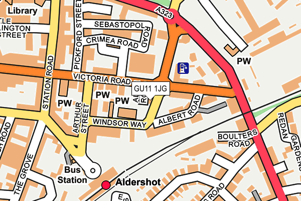 GU11 1JG map - OS OpenMap – Local (Ordnance Survey)