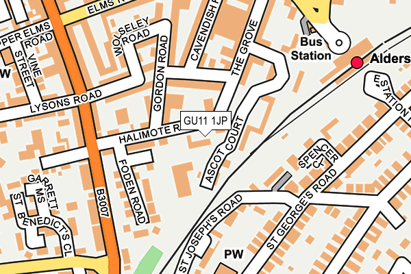 GU11 1JP map - OS OpenMap – Local (Ordnance Survey)