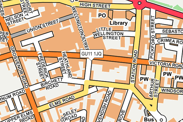 GU11 1JQ map - OS OpenMap – Local (Ordnance Survey)