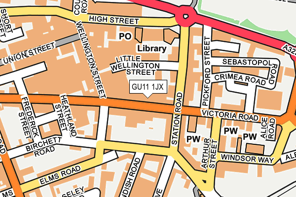 GU11 1JX map - OS OpenMap – Local (Ordnance Survey)