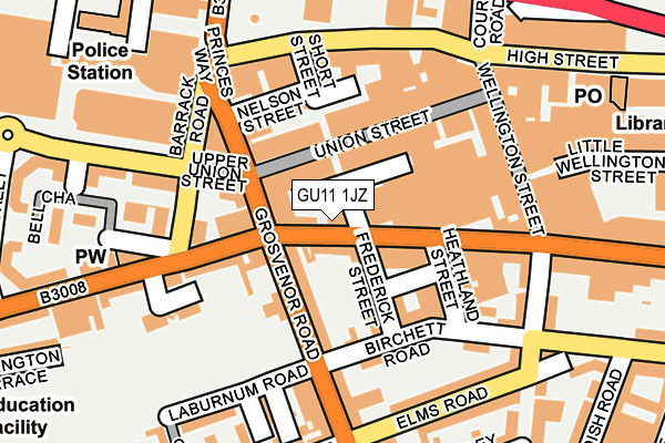 GU11 1JZ map - OS OpenMap – Local (Ordnance Survey)
