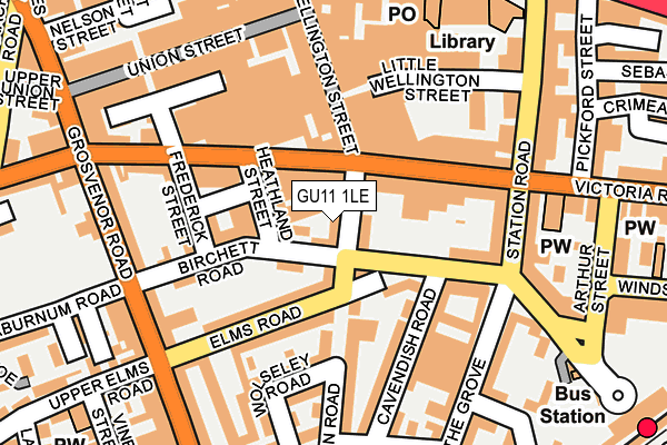 GU11 1LE map - OS OpenMap – Local (Ordnance Survey)