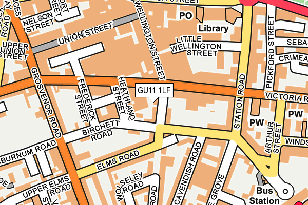 GU11 1LF map - OS OpenMap – Local (Ordnance Survey)