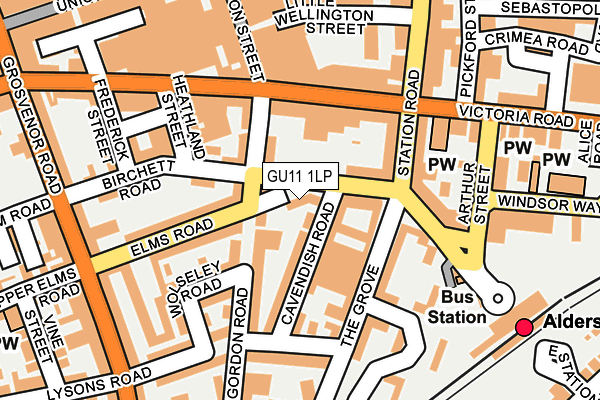 GU11 1LP map - OS OpenMap – Local (Ordnance Survey)