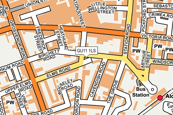 GU11 1LS map - OS OpenMap – Local (Ordnance Survey)