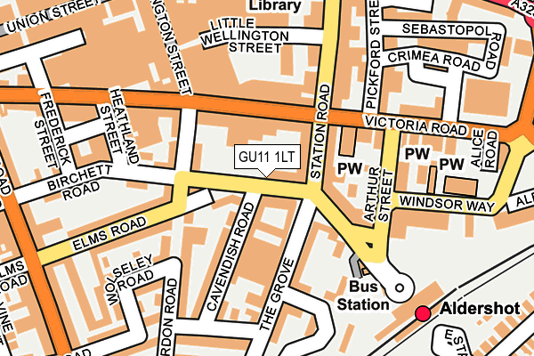 GU11 1LT map - OS OpenMap – Local (Ordnance Survey)