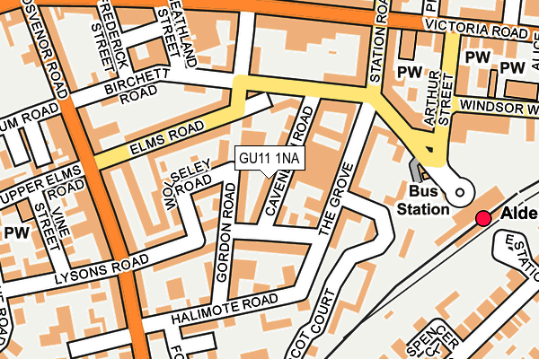 GU11 1NA map - OS OpenMap – Local (Ordnance Survey)