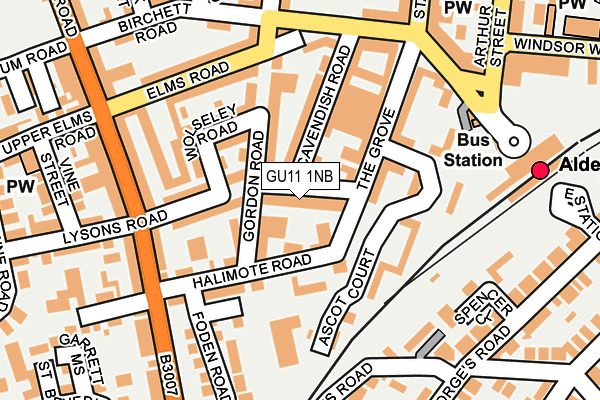 GU11 1NB map - OS OpenMap – Local (Ordnance Survey)