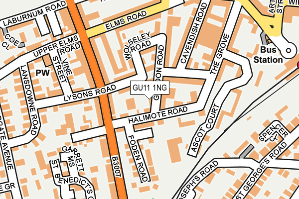GU11 1NG map - OS OpenMap – Local (Ordnance Survey)