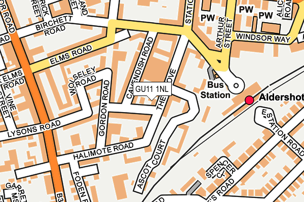 GU11 1NL map - OS OpenMap – Local (Ordnance Survey)