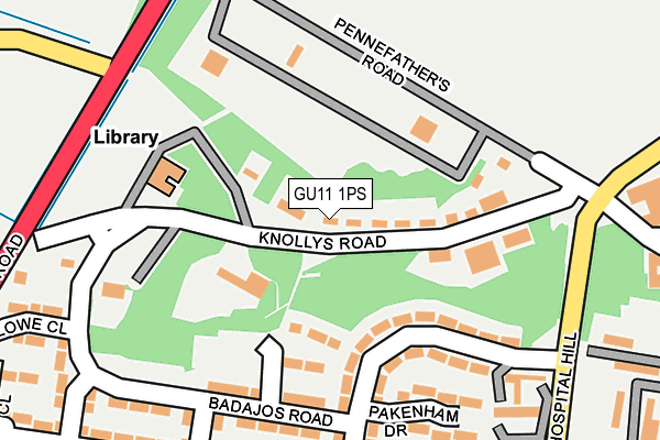 GU11 1PS map - OS OpenMap – Local (Ordnance Survey)