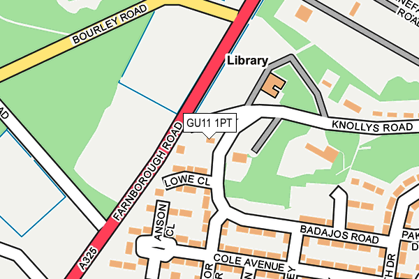 GU11 1PT map - OS OpenMap – Local (Ordnance Survey)