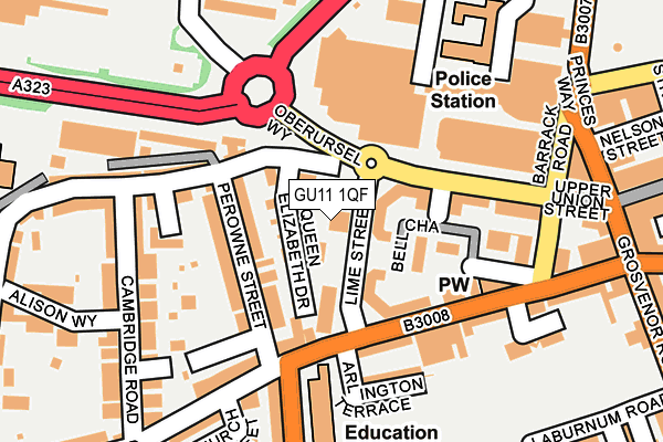GU11 1QF map - OS OpenMap – Local (Ordnance Survey)