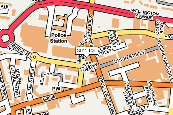 GU11 1QL map - OS OpenMap – Local (Ordnance Survey)