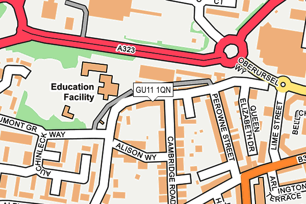 GU11 1QN map - OS OpenMap – Local (Ordnance Survey)