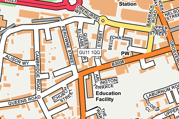 GU11 1QQ map - OS OpenMap – Local (Ordnance Survey)