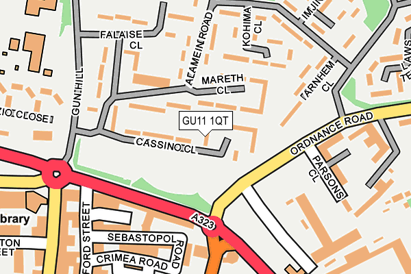 GU11 1QT map - OS OpenMap – Local (Ordnance Survey)