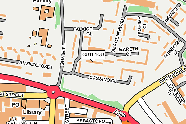 GU11 1QU map - OS OpenMap – Local (Ordnance Survey)