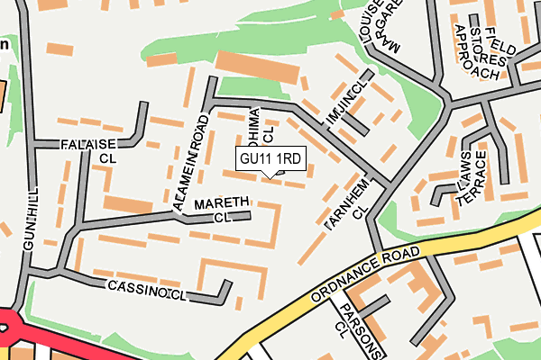 GU11 1RD map - OS OpenMap – Local (Ordnance Survey)