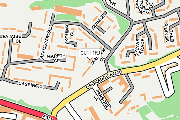 GU11 1RJ map - OS OpenMap – Local (Ordnance Survey)