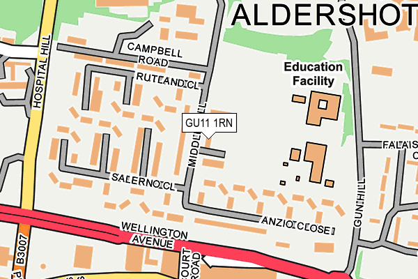 GU11 1RN map - OS OpenMap – Local (Ordnance Survey)