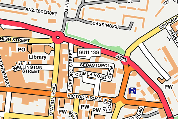 GU11 1SG map - OS OpenMap – Local (Ordnance Survey)