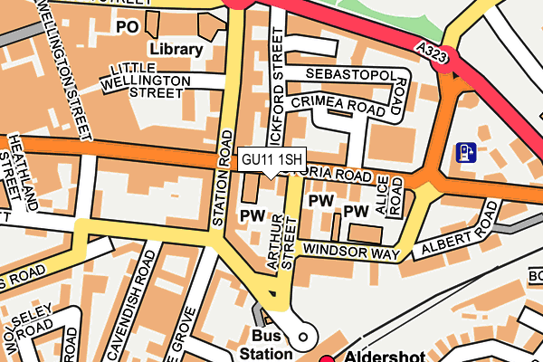 GU11 1SH map - OS OpenMap – Local (Ordnance Survey)