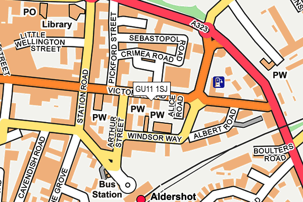 GU11 1SJ map - OS OpenMap – Local (Ordnance Survey)
