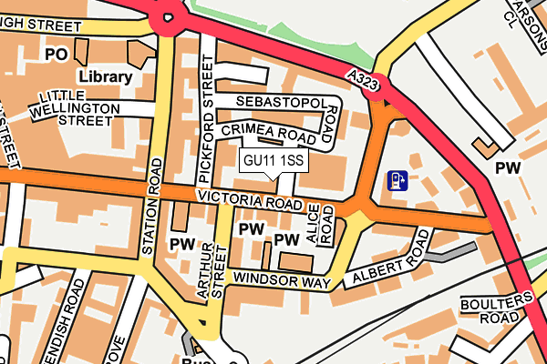 GU11 1SS map - OS OpenMap – Local (Ordnance Survey)