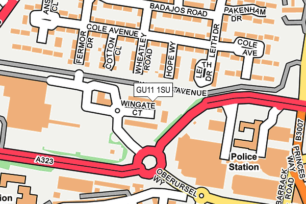 GU11 1SU map - OS OpenMap – Local (Ordnance Survey)