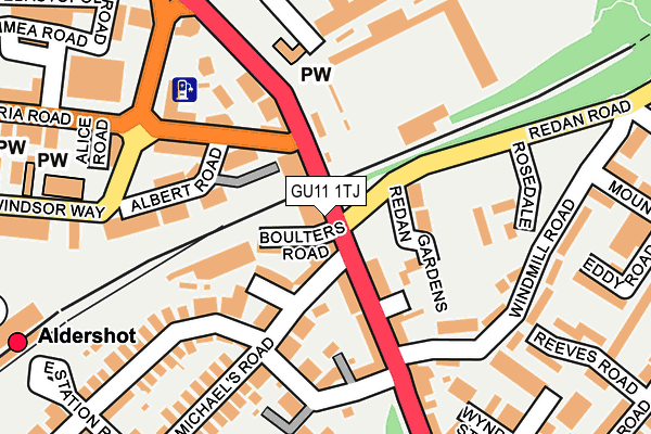 GU11 1TJ map - OS OpenMap – Local (Ordnance Survey)