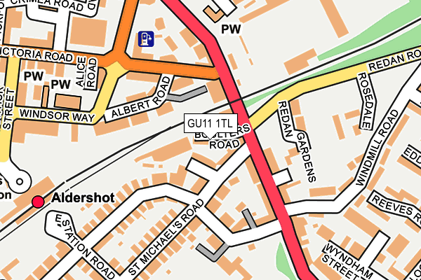 GU11 1TL map - OS OpenMap – Local (Ordnance Survey)