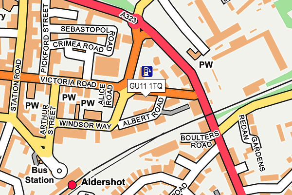 GU11 1TQ map - OS OpenMap – Local (Ordnance Survey)