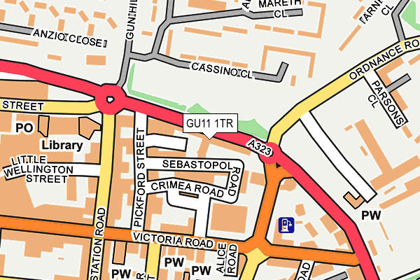 GU11 1TR map - OS OpenMap – Local (Ordnance Survey)