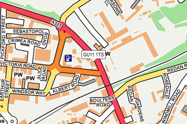 GU11 1TS map - OS OpenMap – Local (Ordnance Survey)